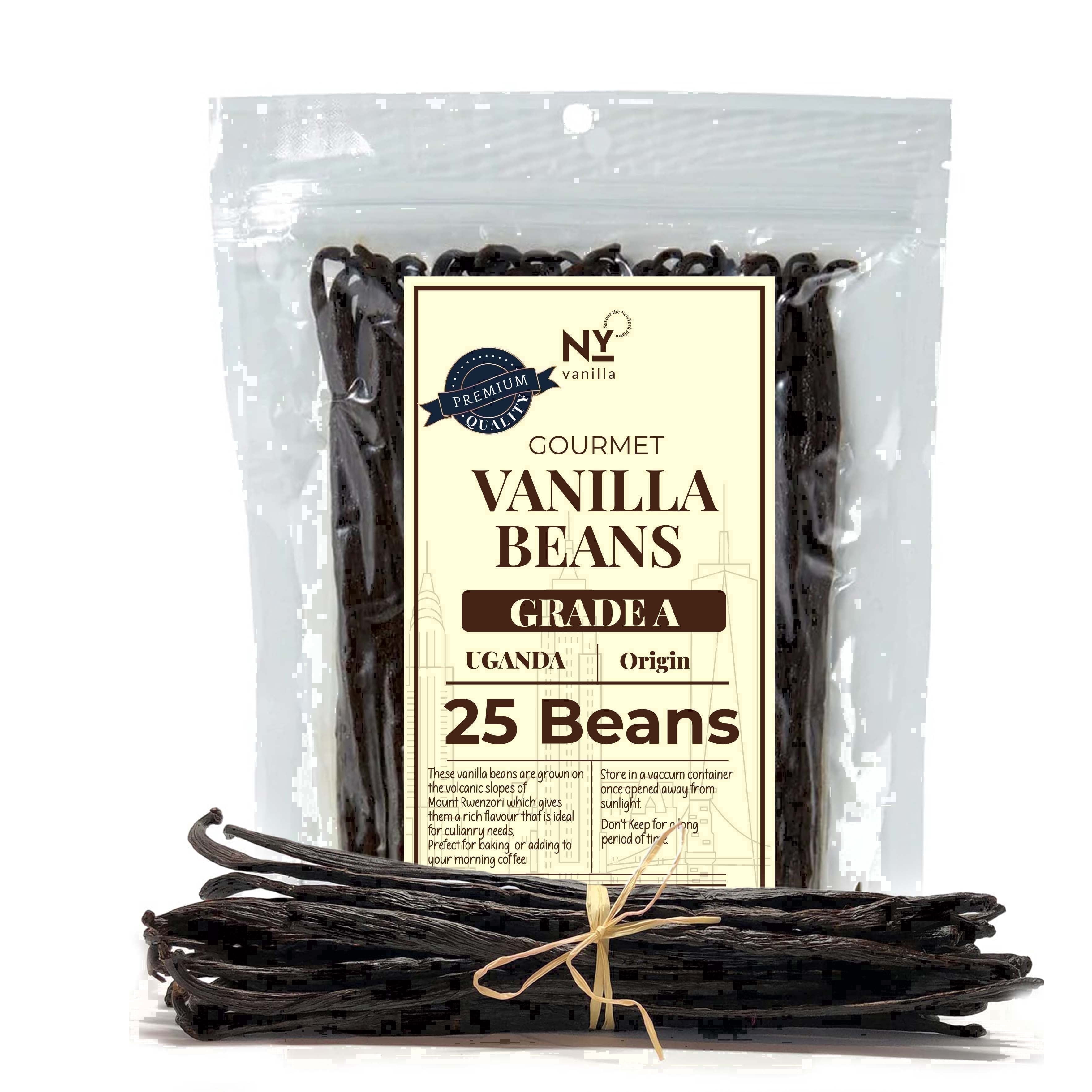 25 Vanilla Beans Grade a+, Whole Vanilla  Bean Pods for  Making Extract &  Baking, 6-8 inches,  Non-GMO. by Akshit