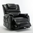 thumbnail image 1 of 25'' Wide PU Leather Lounge Lift Chair for Elderly and All Body Types People, 180 Degree Lying Flat Electric Power Recliner Chair with 400 LBS Capacity, Black, 1 of 7