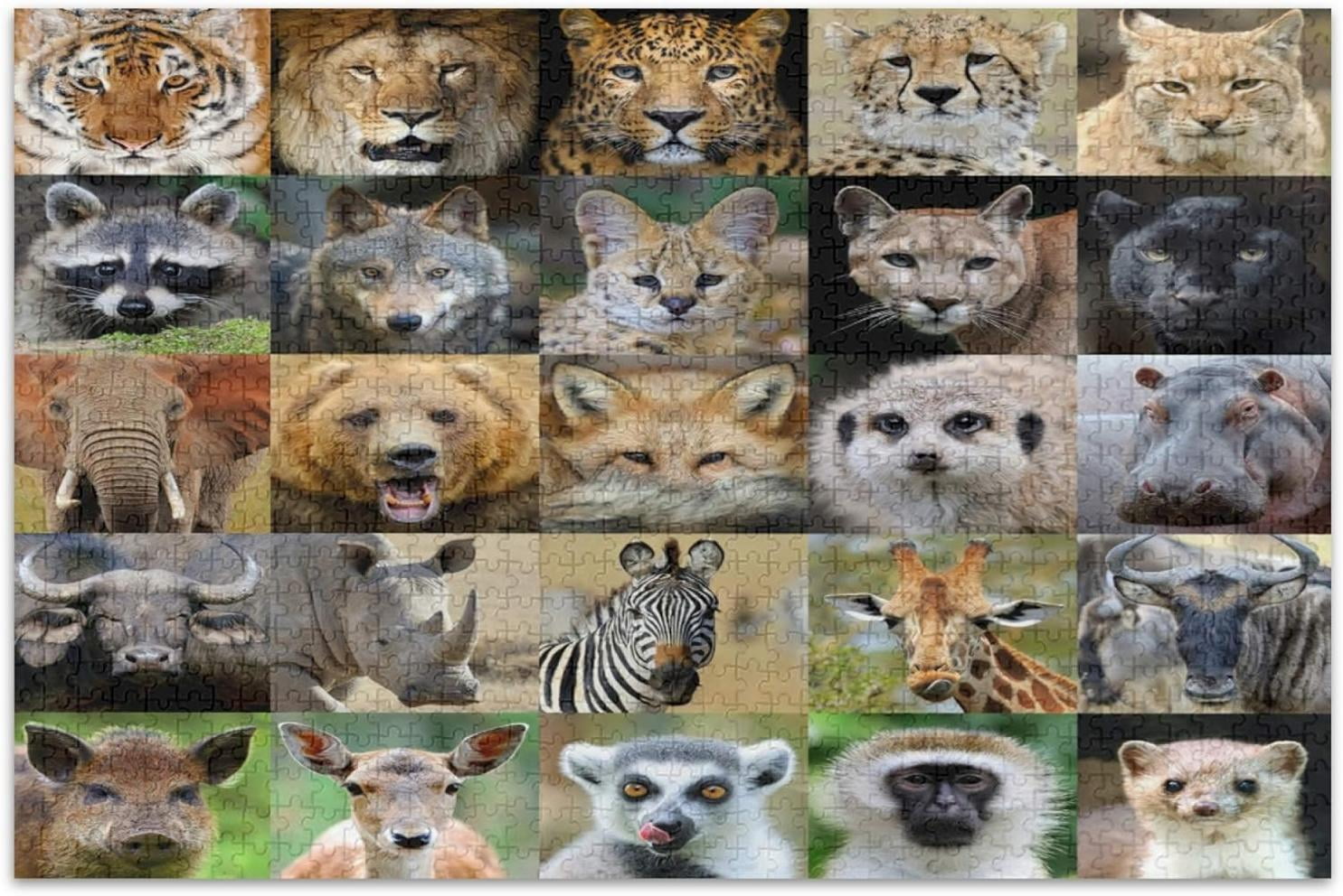 25 Wildlife Animal Portrait Jigsaw Puzzle 500 Pieces Wooden Jigsaw ...