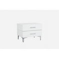 thumbnail image 1 of 25" X 18" X 21" Gloss White Stainless Steel Nightstand, 1 of 2