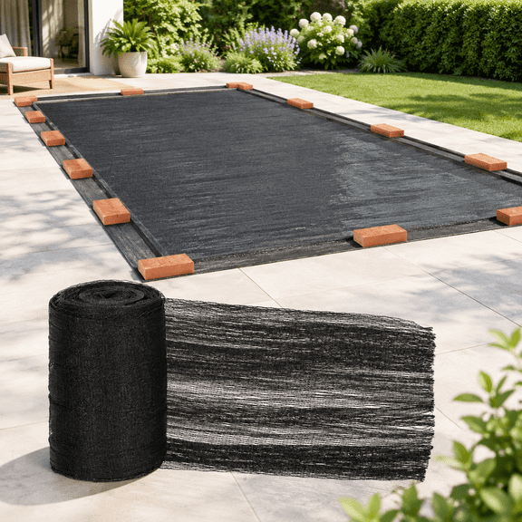 25 X 45 Feet Pool Leaf Net Cover - Rectangle Inground Swimming Keeps Leaves Out (black)