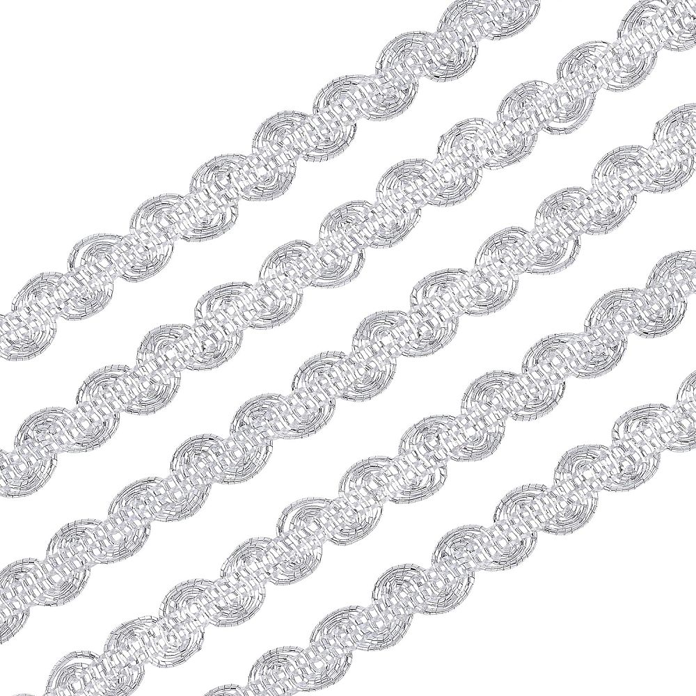 25 Yard Metallic Scroll Braid Trim Embellishment 3/8inch Wide Silver ...