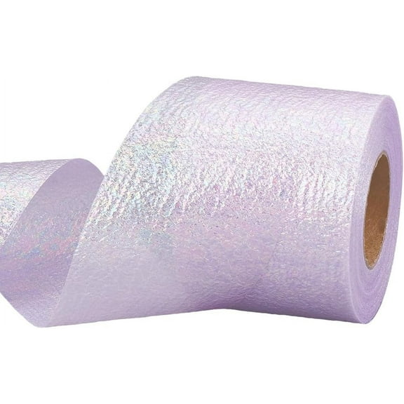 25 Yards 2 3/8 Inch Deco Mesh Ribbon Sparkle Laser Lilac Crafts Polyester Fabric Mesh Ribbons for Gift Wrapping DIY Jewelry Hair Bows Gift Packaging Craft Wedding Party Sewing Holiday Decor for diy