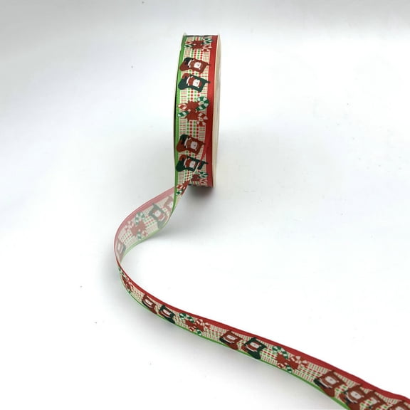 25 Yards*2.5cm Wide Christmas Ribbon Set, Holiday Grosgrain Ribbon for Gift Package Wrapping, Christmas Ribbon for Craft Sewing