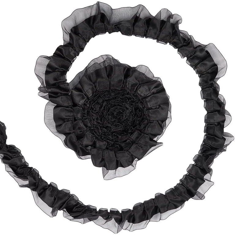 Frilly Ribbin Pleated Lace Ribbon 3-Yard Organza Ruffle Lace Trim - Pleated Vintage ...