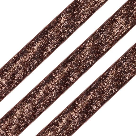 25 Yards 25MM Brown Sparkle Velvet Ribbon Single Face Metallic Glitter Bulk for Gift Wrapping Floral Wedding Birthday Party Decor DIY Crafts Supply Coconut Brown