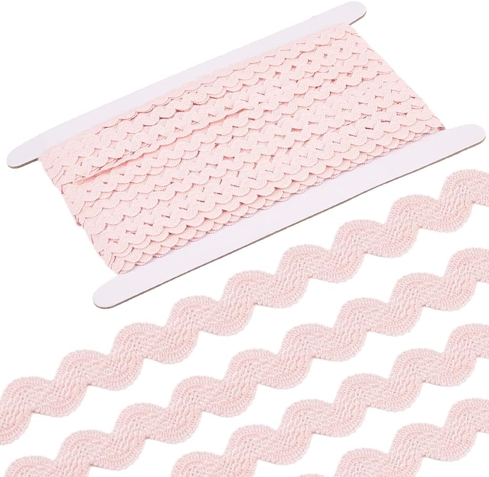 25 Yards Elastic Rick Rack Trim for Sewing 3/8 Inch RIC Rac Pink ...