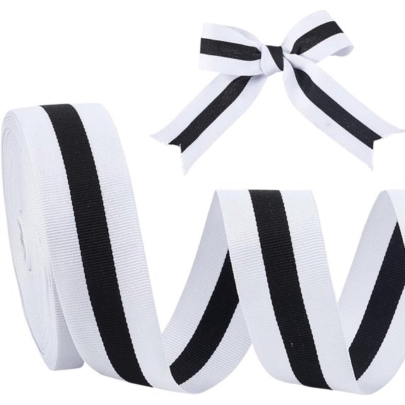 Polyesterat Ribbon 25 Yards Grosgrain Ribbons Striped Polyester Ribbons Plaid Ribbon ...