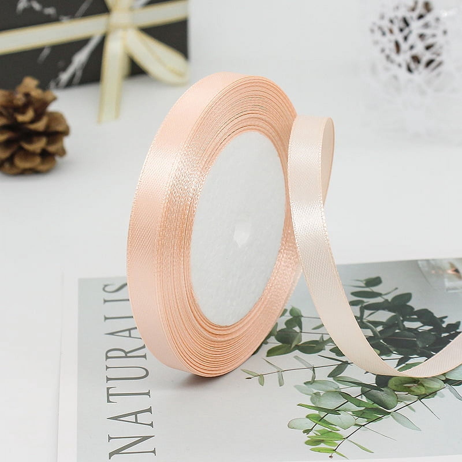Gold Satin Ribbon – 3/8 Inch Wide X 25 Yards Continuous Spool