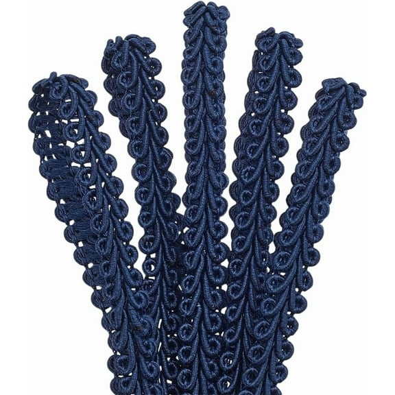 25 Yards Polyester Gimp Braid Trim 1/4 inch Polyester Fringe Trim Fabric Ribbon for Costume Making DIY Crafts Home Decor Curtain Sofa Costume Decoration Blue