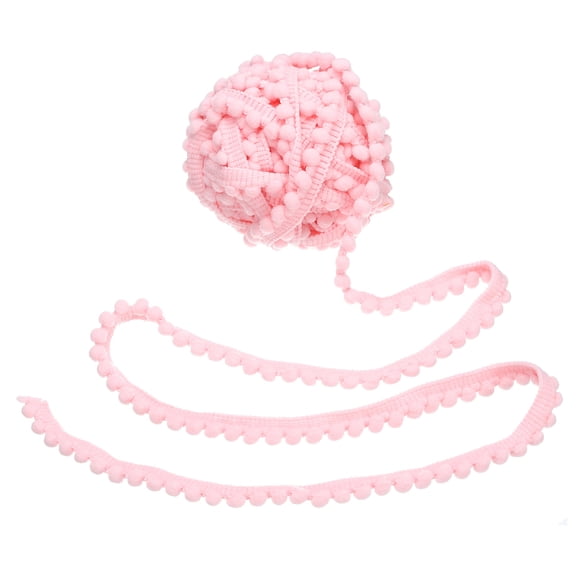 25 Yards Pom Pom Trim Ribbon, 0.5" Wide Light Pink Pom Pom Ball Fringe Trim Sewing Fringe Fabric Trim Ribbon for DIY Crafts Curtain Clothes Pillow Home Decoration