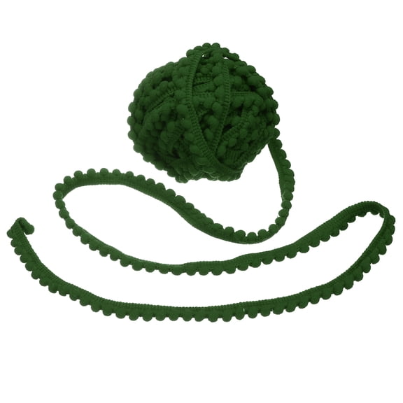 25 Yards Pom Pom Trim Ribbon, 0.5" Wide Navy Green Pom Pom Ball Fringe Trim Sewing Fringe Fabric Trim Ribbon for DIY Crafts Curtain Clothes Pillow Home Decoration
