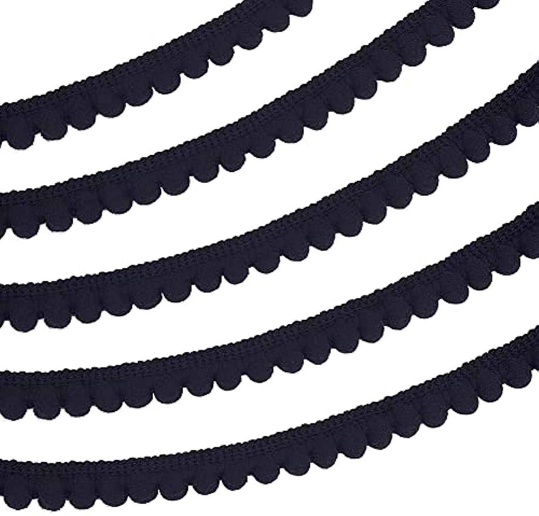 25 Yards Pom Poms Balls Fringe Trim Single Edge Ball Trim Fringe Black