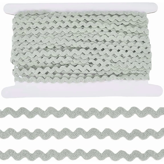 25 Yards RIC Rac Ribbon Wool Yarn Rick Rack Trim 1/4 Inch Rickrack Lace Wave Ribbon Zig Zag Dark Sea Green Wave Bending Lace Trim S Shaped Fabric for Sewing DIY Crafts Christmas Green
