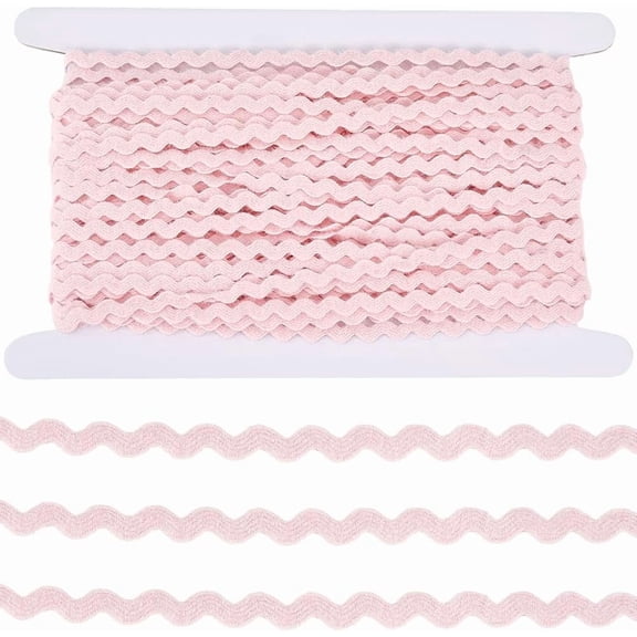 25 Yards Rick Rack Trim Wool Yarn RIC Rac 1/4 Inch Rickrack Lace Wave Ribbon Pink Zig Zag Wave Bending Lace Trim S Shaped Woven Fabric