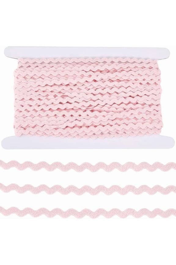25 Yards Rick Rack Trim Wool Yarn RIC Rac 1/4 Inch Rickrack Lace Wave Ribbon Pink Zig Zag Wave Bending Lace Trim S Shaped Woven Fabric