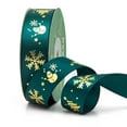 thumbnail image 1 of 25 Yards Snow Printing Satin Ribbon Christmas Red and Green Ribbons, 1 of 9