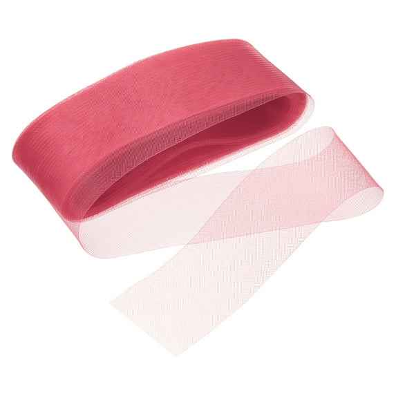 Uxcell 25 Yards Stiff Horsehair Braid 3 inch Wide for Polyester Light Red