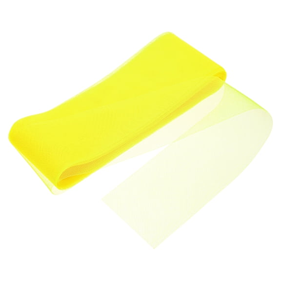 Uxcell 25 Yards Stiff Horsehair Braid 3.94" Wide for Polyester Boning Sewing Wedding Dress Dance Formal Dress Accessories, Fluorescent Yellow