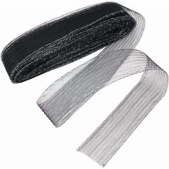 25 Yards Stiff Horsehair Braid About 5.5cm/2.2 Inch Wide Horsehair Mesh Braid Trim with Bling Edge Polyester Boning Hair Ribbon