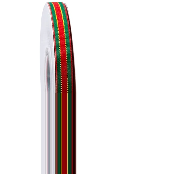 25 Yards x 3/8 inch Christmas Pl Ribbon Red Green Gold Glitter Woven Edge Gingham Ribbon Checkered Tartan Trim