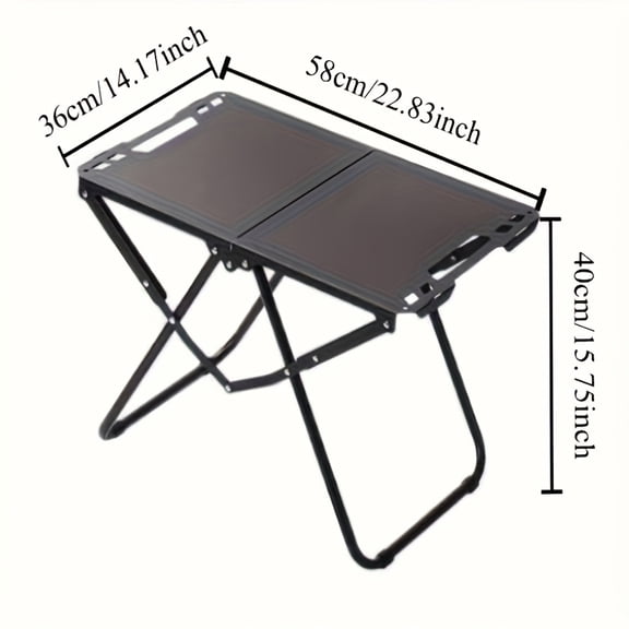 25-Year Durable Folding Patio Table - Sturdy Metal Frame for Indoor/Outdoor, Camping & Travel - Space-Saving & Quick Setup