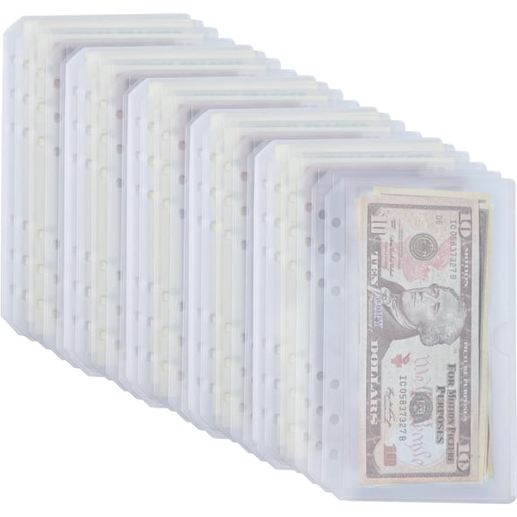 25 count A6 Binder Pockets with No Zippers, Semi-Circular Opening, Zipless Budget Envelopes for System, A6 Binder Pouch for 6 Ring Binder, Folder Organizer for .