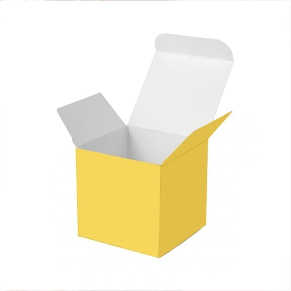 25 count Yellow Box with Lid, Small Cube Paper Box 3x3x3 Inch