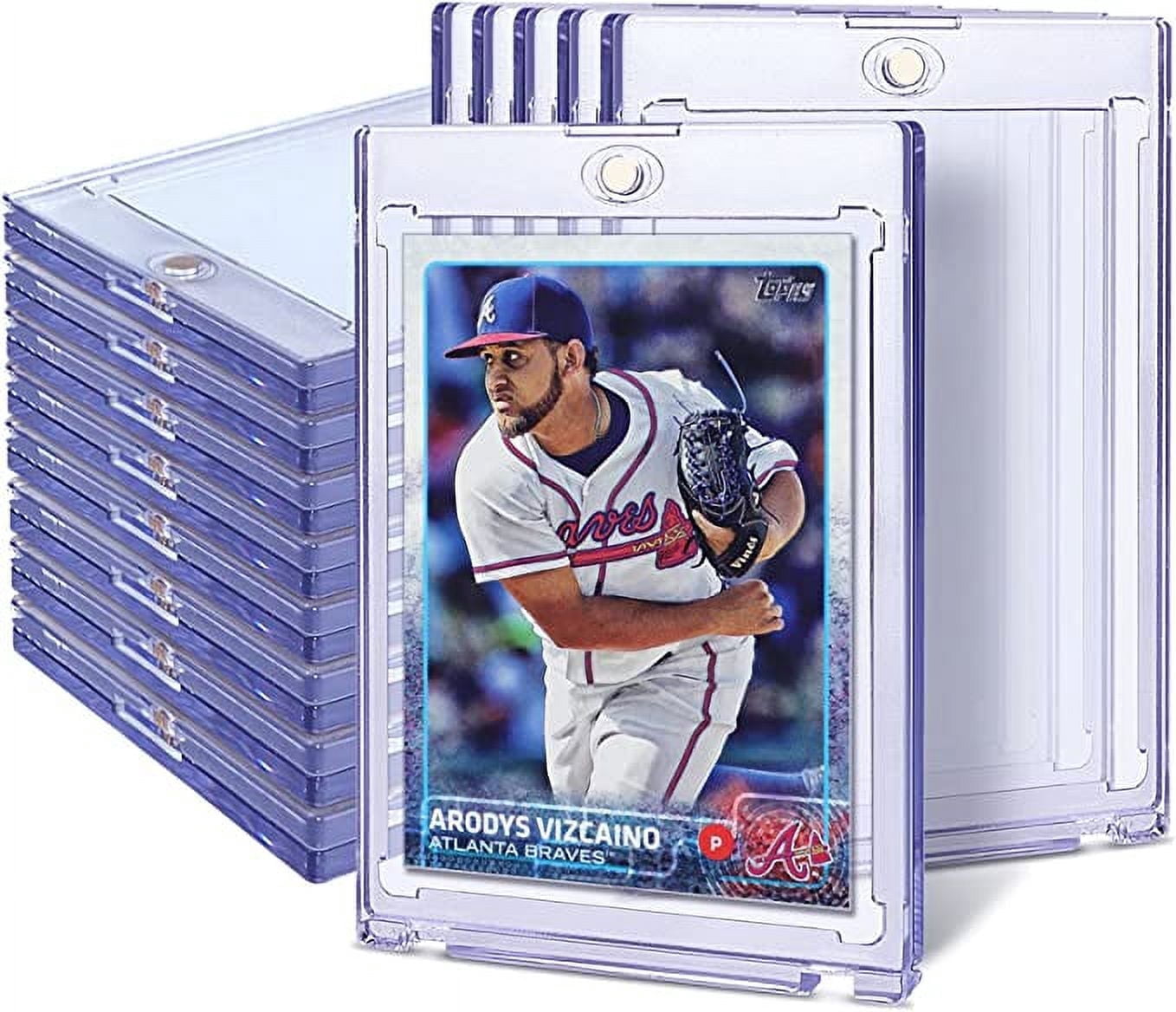 25 ct Magnetic Card Holder for Trading Cards, 35PT Baseball Card Case Magnet Toploaders Sports Card Protectors with UV Protection Fit for TCG, MTG, Football Cards