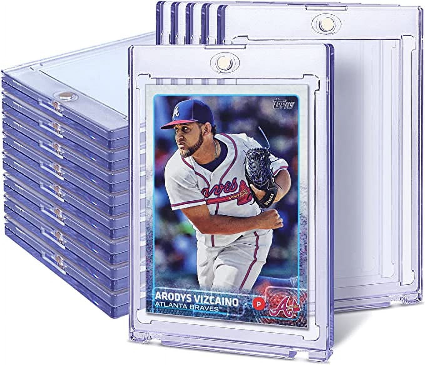 50ct Magnetic Card Holder 35pt, Card case Holder for Trading Cards，Card  Protectors Hard Plastic, Card Sleeves Display case for Baseball Card Sports