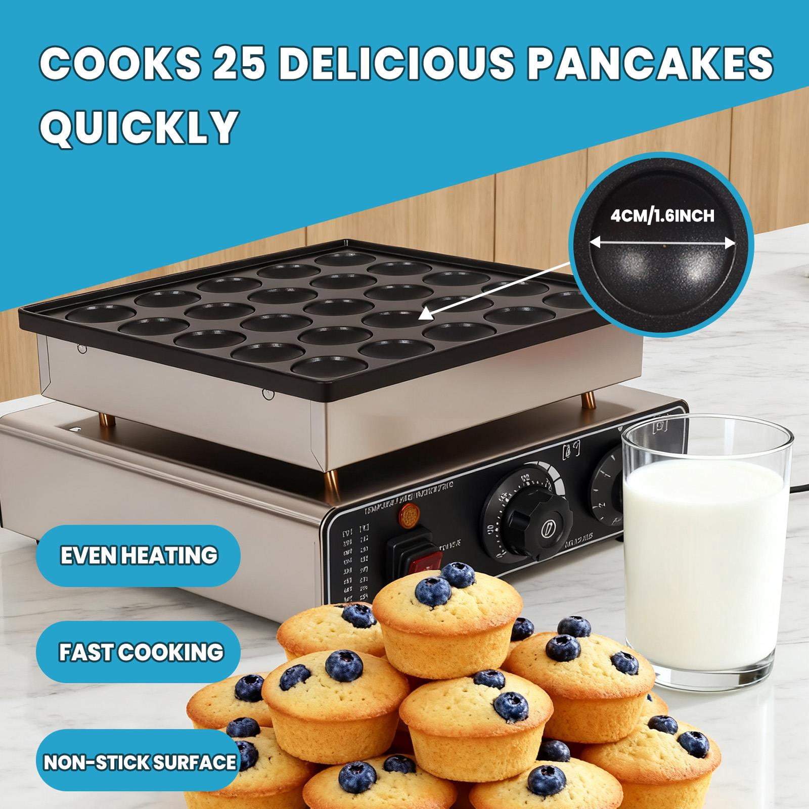 25-cup mini waffle maker, 25-cup commercial electric waffle maker, non-stick coating, 110V waffle maker, ideal for restaurants and kitchens, perfect for making desserts and breakfast