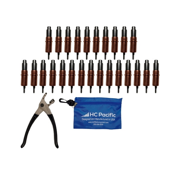 25 each CHD 1/8 Heavy Duty Cleco Fasteners with Pliers & Pouch