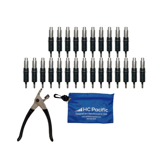 25 each CHD 5/32 Heavy Duty Cleco Fasteners with Pliers & Pouch