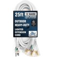 25 ft 12 Gauge Heavy Duty Extension Cord 3 Outlet Lighted SJTW