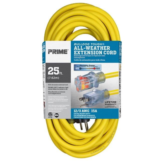 25 ft. 12 by 3 Gauge SJTOW Bulldog Extension Cord