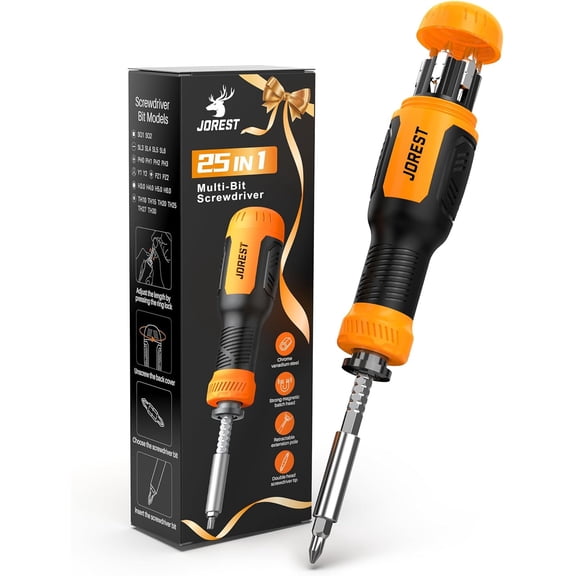 25 in 1 Multibit Set, Magnetic Multitool Tool All in One, with Torx, Flat Head, Phillips, Hex, Square, Portable Tool Kit for Daily Repairs