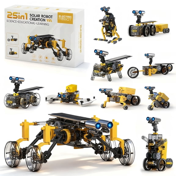 25-in-1 STEM Solar-Powered Educational Robot Kit, DIY Building Science Experiment Toys for Boys & Kids Ages 7-14, Perfect Birthday Gift for Young Inventors