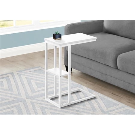25 in. Accent Table, White - White Metal