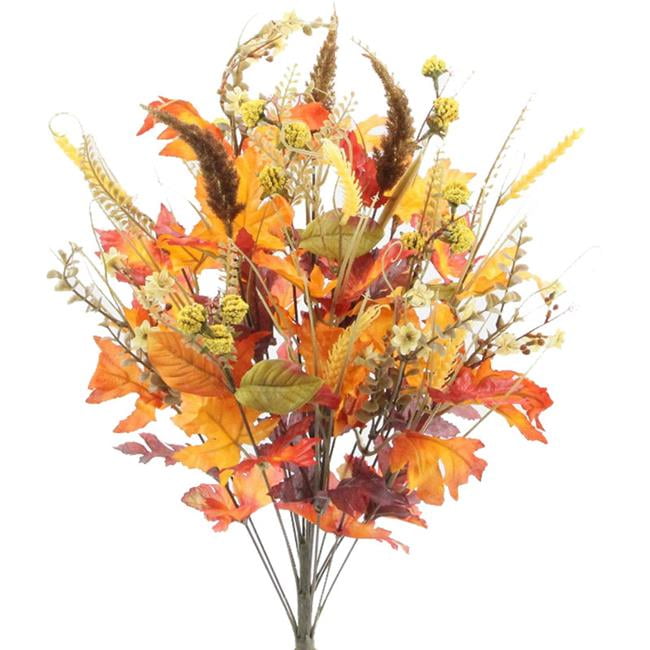 24.5" Gold and Orange Silk Fall Topiary Centerpiece