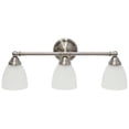 thumbnail image 1 of 25 in. Classic 3-Light Metal Bar & Frosted Cone Shape Glass Shades Decorative Wall Mounted Vanity Fixture, Brushed Nickel, 1 of 1