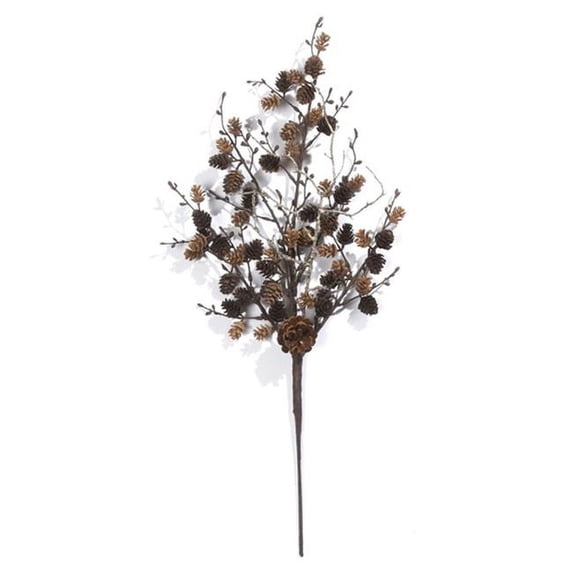 25 in. Pine Cones & Branches Pick Artificial Flower, Brown