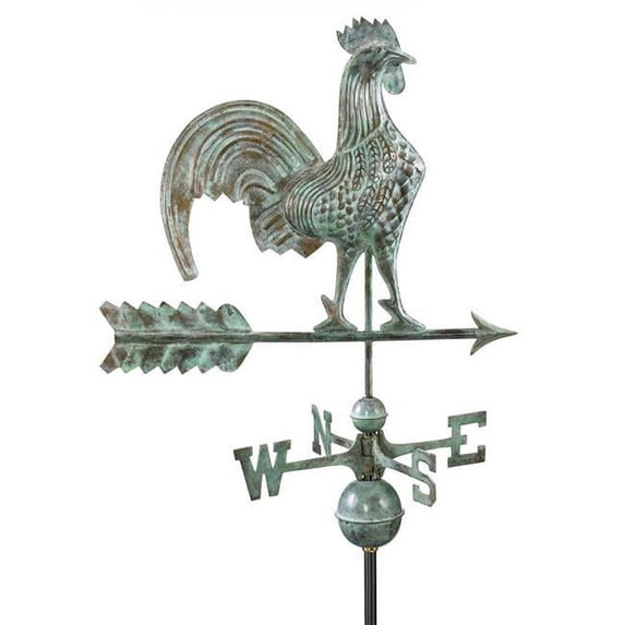 25 in. Rooster Weathervane - Blue Verde