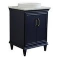 thumbnail image 1 of 25 in. Single Wooden Vanity  Blue with White Carrara Round Sink, 1 of 13