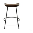 thumbnail image 1 of 25 in. Steel Backless Counter Height Bar Chairs with Footrest, Chestnut & Black - Set of 2, 1 of 1