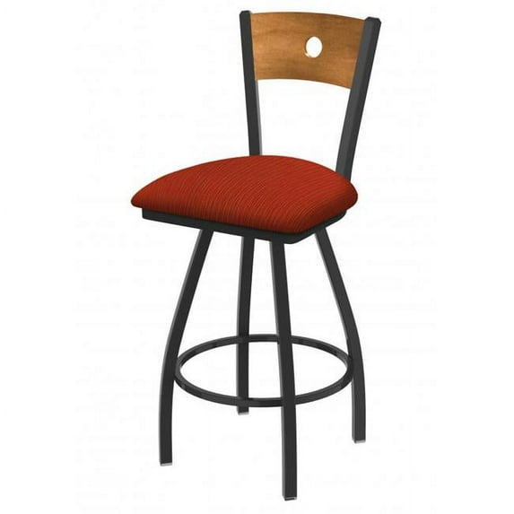 25 in. XL 830 Voltaire Swivel Counter Stool with Pewter, Medium Back & Graph Poppy Seat