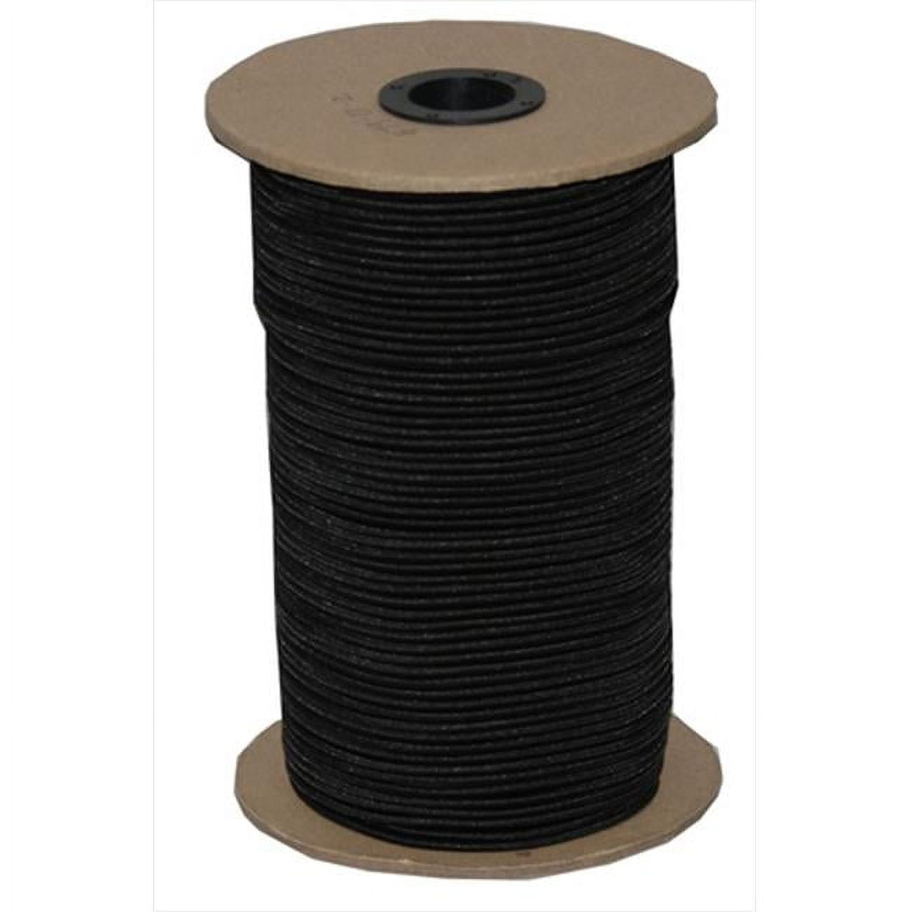 25 in. x 300 ft. Black Elastic Bungee Shock Cord in Black