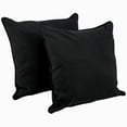 thumbnail image 1 of 25-inch Double-corded Solid Twill Square Floor Pillows with Inserts (Set of 2), Black, 1 of 3