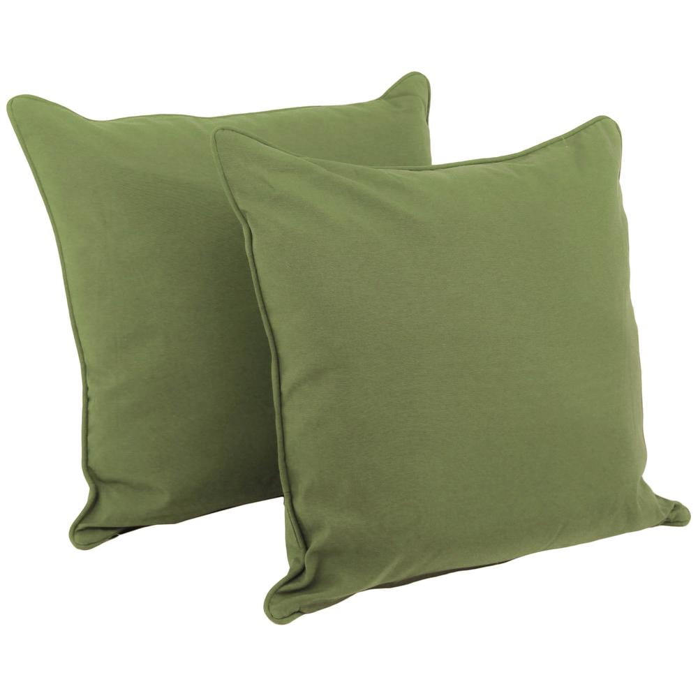 25 inch Double corded Solid Twill Square Floor Pillows with Inserts Set of 2 Sage