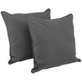 thumbnail image 1 of 25-inch Double-corded Solid Twill Square Floor Pillows with Inserts (Set of 2), Steel Grey, 1 of 5