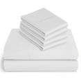thumbnail image 1 of 25-inch Extra Deep Pockets - Pure Giza Cotton Twin Size, White Color Bedsheet Set - 300-Thread-Count, 6-PC [1 flat sheet, 1 fitted sheet, 2 pillowcases], 1 of 7